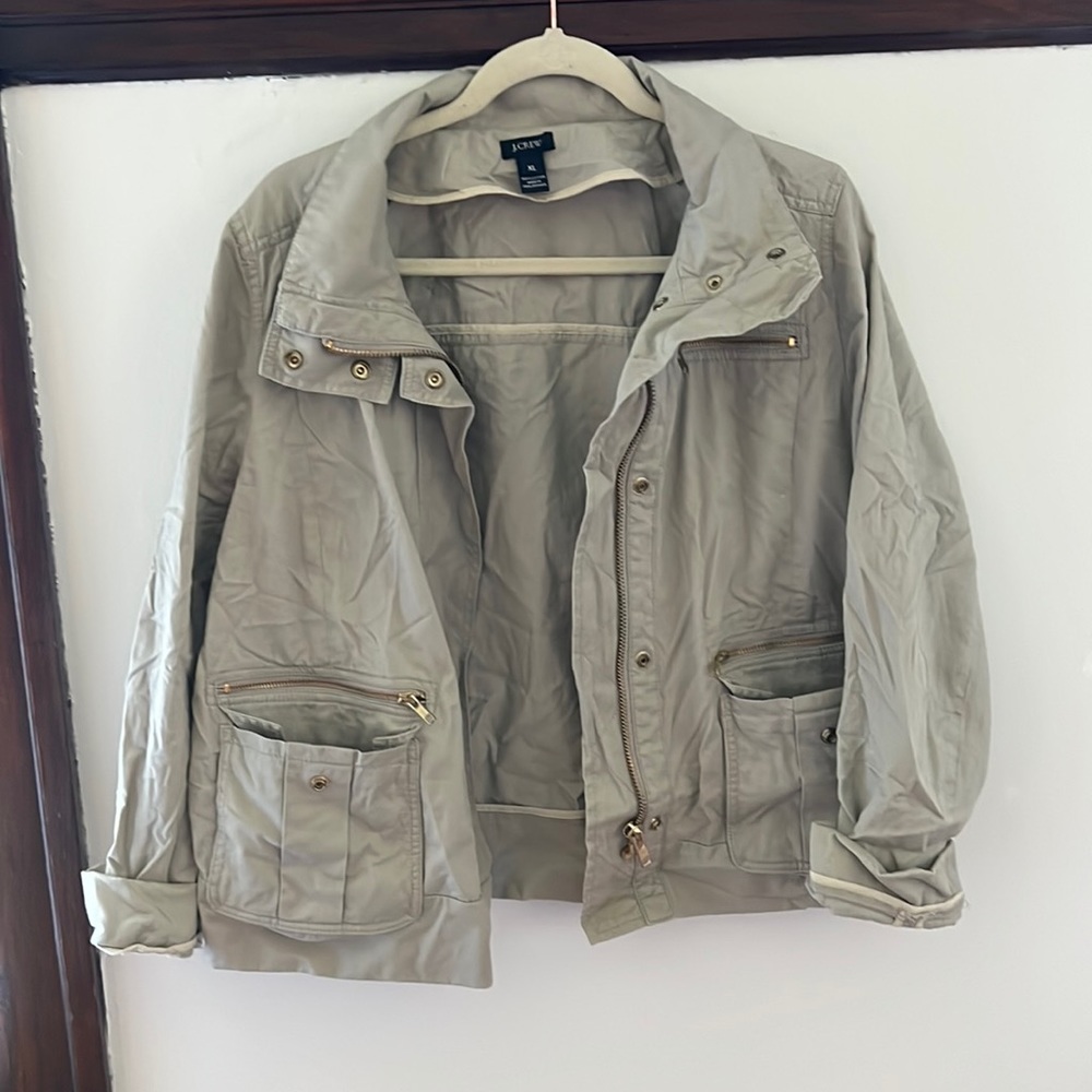 J crew cream utility jacket